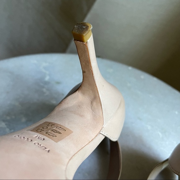 BCBGMAXAZRIA PRINTZ blush vachetta mid heel ankle cuff pumps (size 6M/36) - Picture 11 of 12